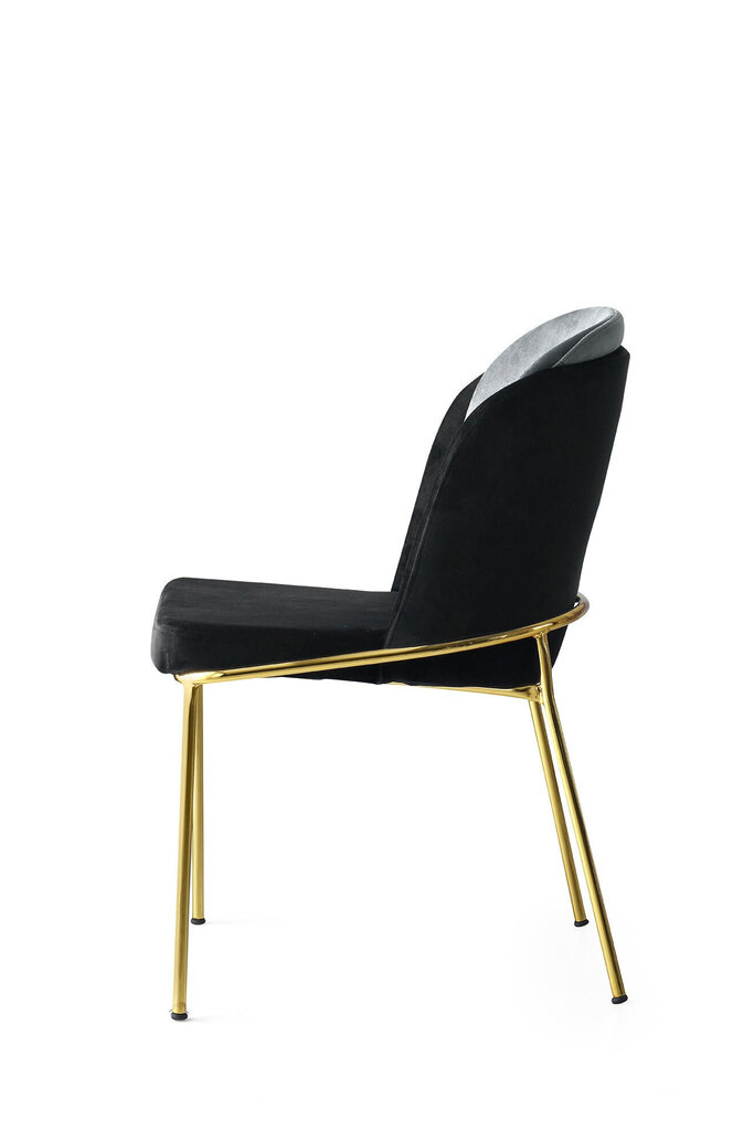 2 krēslu komplekts Kalune Design Dore 103 V2, melns/zelts цена и информация | Virtuves un ēdamistabas krēsli | 220.lv