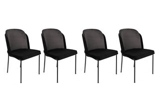 4 krēslu komplekts Kalune Design Dore 150 V4, melns/pelēks cena un informācija | Virtuves un ēdamistabas krēsli | 220.lv