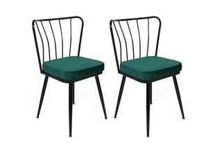 2 krēslu komplekts Kalune Design Yildiz 951 V2, zaļš/melns cena un informācija | Virtuves un ēdamistabas krēsli | 220.lv