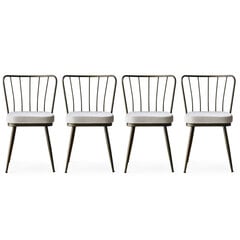4 krēslu komplekts Kalune Design Yildiz 985 V4, balts/melns cena un informācija | Virtuves un ēdamistabas krēsli | 220.lv