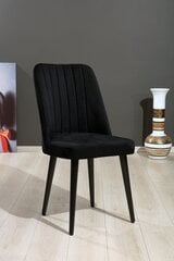 2 krēslu komplekts Kalune Design Vega, melns cena un informācija | Virtuves un ēdamistabas krēsli | 220.lv