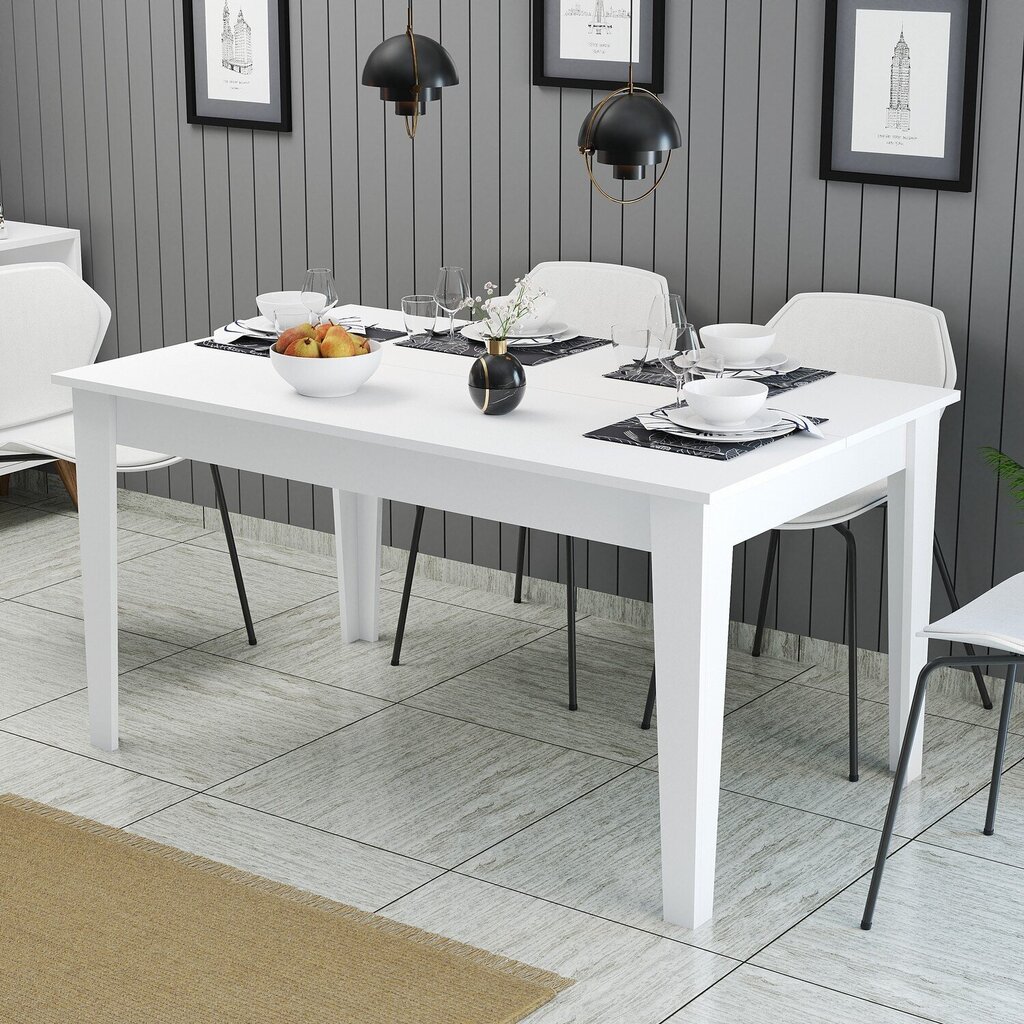 Pusdienu galds Asir Milan 519, balts cena un informācija | Virtuves galdi, ēdamgaldi | 220.lv