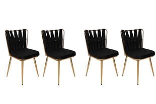 4 krēslu komplekts Kalune Design Kusakli 211 V4, melns cena un informācija | Virtuves un ēdamistabas krēsli | 220.lv