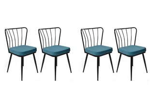 комплект из 4 стульев Kalune Design Yildiz 951 V4, синий/черный цена и информация | Стулья для кухни и столовой | 220.lv