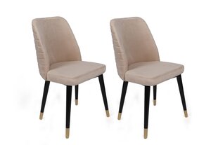 2 krēslu komplekts Kalune Design Hugo 367 V2, bēšs/melns cena un informācija | Virtuves un ēdamistabas krēsli | 220.lv