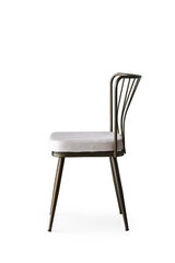 2 krēslu komplekts Kalune Design Yildiz 985 V2, balts/brūns цена и информация | Стулья для кухни и столовой | 220.lv
