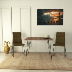 Pusdienu galds Asir Sandalf Square, brūns cena un informācija | Virtuves galdi, ēdamgaldi | 220.lv