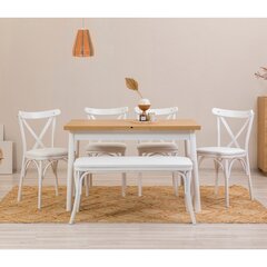 обеденный комплект из 6 предметов Asir Oliver Açl.White Karina, белый/коричневый цена и информация | Комплекты мебели для столовой | 220.lv