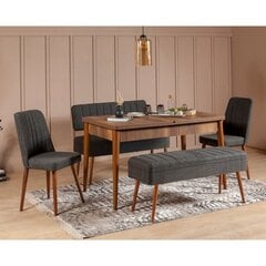 обеденный комплект из 5 предметов Asir Vina 1053 - 4, коричневый/серый цена и информация | Комплекты мебели для столовой | 220.lv