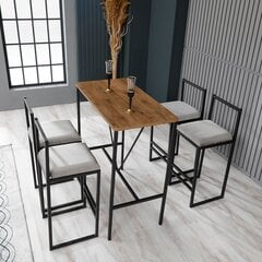 5 daļu pusdienu komplekts Asir Nordic, melns/pelēks цена и информация | Комплекты мебели для столовой | 220.lv