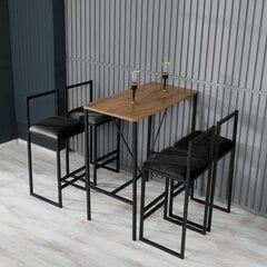 обеденный комплект из 5 предметов Asir Nordic, черный цена и информация | Комплекты мебели для столовой | 220.lv