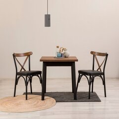 обеденный комплект из 3 предметов Asir Oliver-Kare-Brk.Syh, коричневый/черный цена и информация | Комплекты мебели для столовой | 220.lv