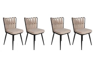 Комплект из 4 стульев Kalune Design Kusakli 221 V4, бежевый цена и информация | Стулья для кухни и столовой | 220.lv