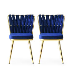 2 krēslu komplekts Kalune Design Kusakli 209 V2, zils cena un informācija | Virtuves un ēdamistabas krēsli | 220.lv