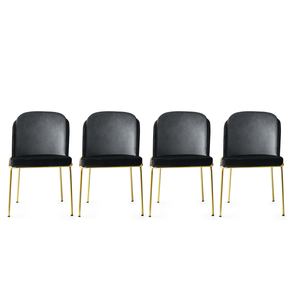 4 krēslu komplekts Kalune Design Dore 103 V4, melns/pelēks cena un informācija | Virtuves un ēdamistabas krēsli | 220.lv