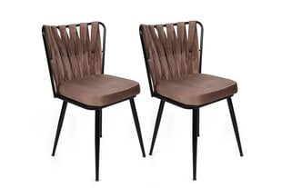 2 krēslu komplekts Kalune Design Kusakli 233 V2, brūns/melns cena un informācija | Virtuves un ēdamistabas krēsli | 220.lv
