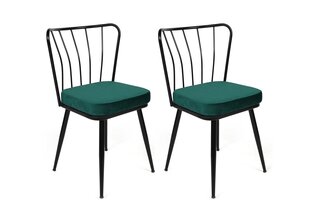 4 krēslu komplekts Kalune Design Yildiz 951 V4, zaļš/melns cena un informācija | Virtuves un ēdamistabas krēsli | 220.lv