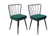 4 krēslu komplekts Kalune Design Yildiz 951 V4, zaļš/melns cena un informācija | Virtuves un ēdamistabas krēsli | 220.lv