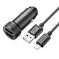 Auto lādētājs Hoco Z49 2xUSB-A + Lightning melns цена и информация | Lādētāji un adapteri | 220.lv