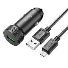 Автомобильная зарядка Hoco Z49A QC3.0 18W + MicroUSB черная цена и информация | Зарядные устройства для телефонов | 220.lv