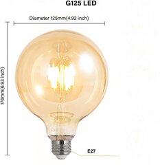 LED spuldze Crown G125 E27, 4W, 320 lm cena un informācija | Spuldzes | 220.lv