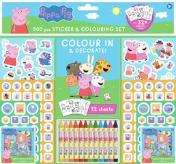 Krāsošanas un uzlīmju komplekts Peppa Pig, 500 gab. цена и информация | Развивающие игрушки | 220.lv