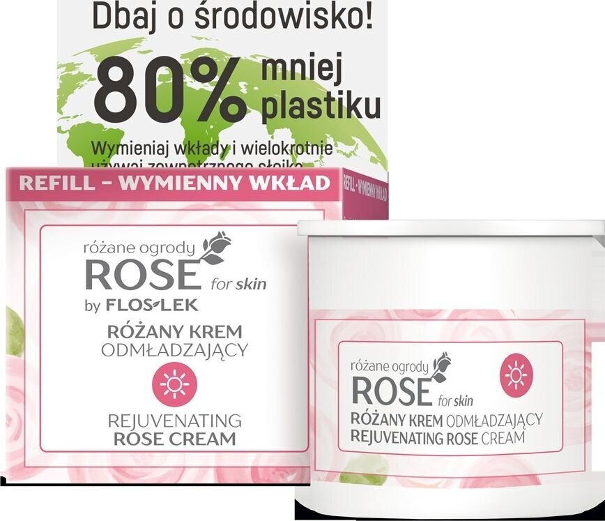 Dienas sejas krēms pret grumbām Floslek Rose for Skin Rose Rejuvenating Day Cream, 50 ml cena un informācija | Sejas krēmi | 220.lv