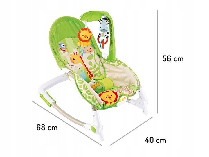 Šūpuļkrēsls Ecotoys 2in1, zaļš cena un informācija | Bērnu šūpuļkrēsliņi | 220.lv