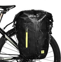 Сумка на багажник велосипеда Waterfly, 25 л, водонепроницаемая, черная цена и информация | Сумки, держатели для телефонов | 220.lv