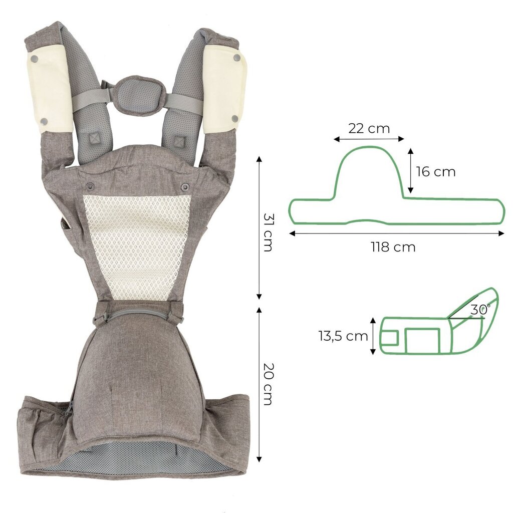 Ķengursoma Ecotoys, brūna cena un informācija | Slingi, ķengursomas | 220.lv