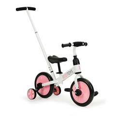 Trīsriteņu velosipēds Ecotoys 3in1, balts/rozā cena un informācija | Trīsriteņi | 220.lv