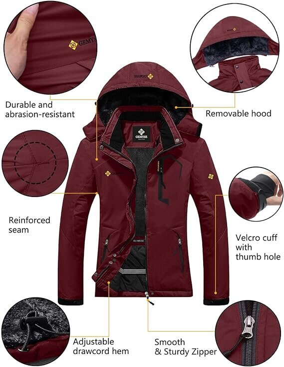Sieviešu slēpošanas jaka Gemyse, sarkana cena un informācija | Slēpošanas apģērbs | 220.lv