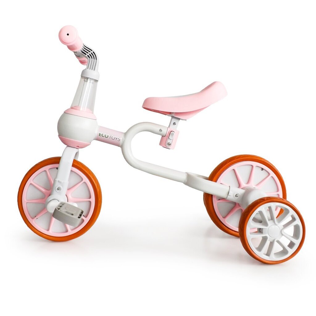 Trīsriteņu velosipēds EcoToys 4in1, rozā cena un informācija | Trīsriteņi | 220.lv