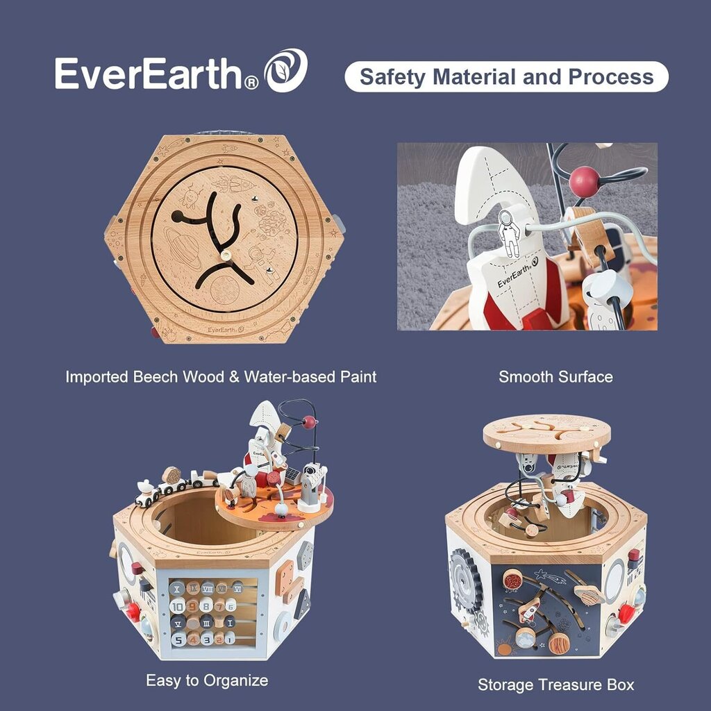 Koka mācību kubs EverEarth 7in1 цена и информация | Attīstošās rotaļlietas | 220.lv