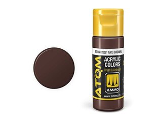 AMMO MIG - ATOM Акриловые NATO Brown, 20ml, 20061 цена и информация | Принадлежности для рисования, лепки | 220.lv