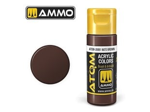 Акриловые краски Ammo by MIG Jimenez Atom Nanto Brown, 20мл, 20061 цена и информация | Принадлежности для рисования, лепки | 220.lv