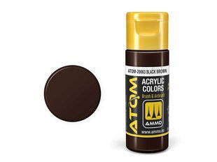 Akrila krāsa Ammo Mig Atom Black Brown, 20ml, 20063 cena un informācija | Modelēšanas un zīmēšanas piederumi | 220.lv