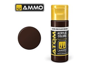 Akrila krāsa Ammo Mig Atom Black Brown, 20ml, 20063 cena un informācija | Modelēšanas un zīmēšanas piederumi | 220.lv