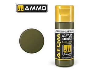AMMO MIG - ATOM Акриловые Olive Drab, 20ml, 20069 цена и информация | Принадлежности для рисования, лепки | 220.lv
