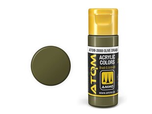 AMMO MIG - ATOM Акриловые Olive Drab, 20ml, 20069 цена и информация | Принадлежности для рисования, лепки | 220.lv