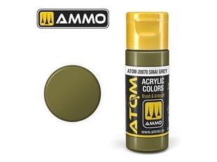 Akrila krāsa Ammo Mig Atom Sinai Grey, 20ml, 20070 cena un informācija | Modelēšanas un zīmēšanas piederumi | 220.lv