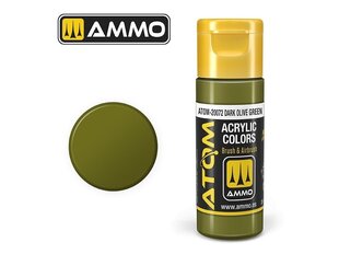 AMMO MIG - ATOM Акриловые Dark Olive Green, 20ml, 20072 цена и информация | Принадлежности для рисования, лепки | 220.lv