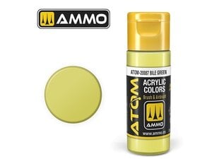 AMMO MIG - ATOM Акриловые Bile Green, 20ml, 20087 цена и информация | Принадлежности для рисования, лепки | 220.lv