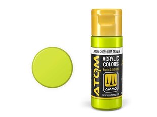 AMMO MIG - ATOM Акриловые Lime Green, 20ml, 20089 цена и информация | Принадлежности для рисования, лепки | 220.lv
