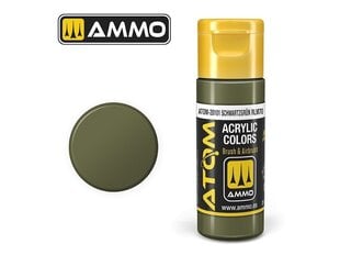 AMMO MIG - ATOM Акриловые краски Schwartzgrün RLM70, 20ml, 20101 цена и информация | Принадлежности для рисования, лепки | 220.lv