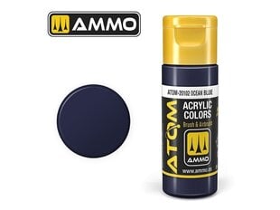 AMMO MIG - ATOM Акриловые краски Ocean Blue, 20ml, 20102 цена и информация | Принадлежности для рисования, лепки | 220.lv