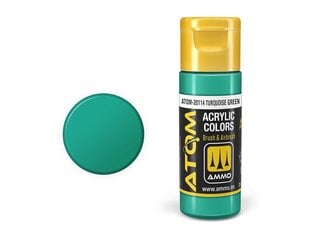 AMMO MIG - ATOM Акриловые краски Turquoise Green, 20ml, 20114 цена и информация | Принадлежности для рисования, лепки | 220.lv