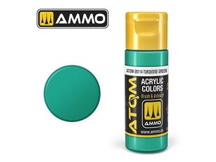 Akrila krāsa Ammo Mig Atom Turquoise Green, 20ml, 20114 cena un informācija | Modelēšanas un zīmēšanas piederumi | 220.lv