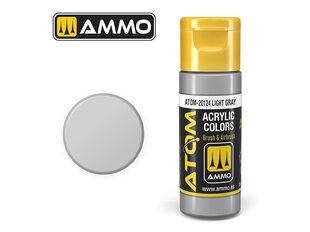 AMMO MIG - ATOM Акриловые краски Light Gray, 20ml, 20124 цена и информация | Принадлежности для рисования, лепки | 220.lv