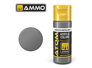 AMMO MIG - ATOM Акриловые Neutral Gray, 20ml, 20145 цена и информация | Принадлежности для рисования, лепки | 220.lv